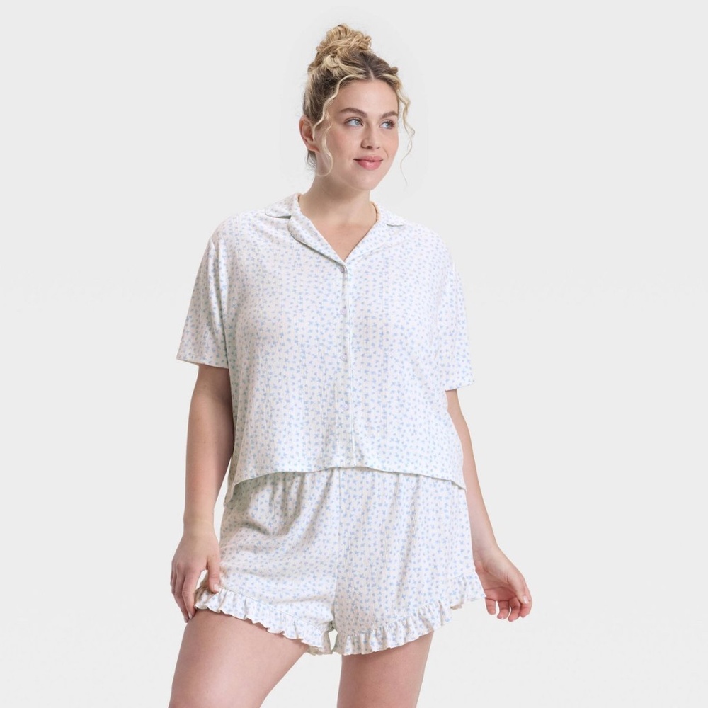 wild fable White Floral Short Pajama Set